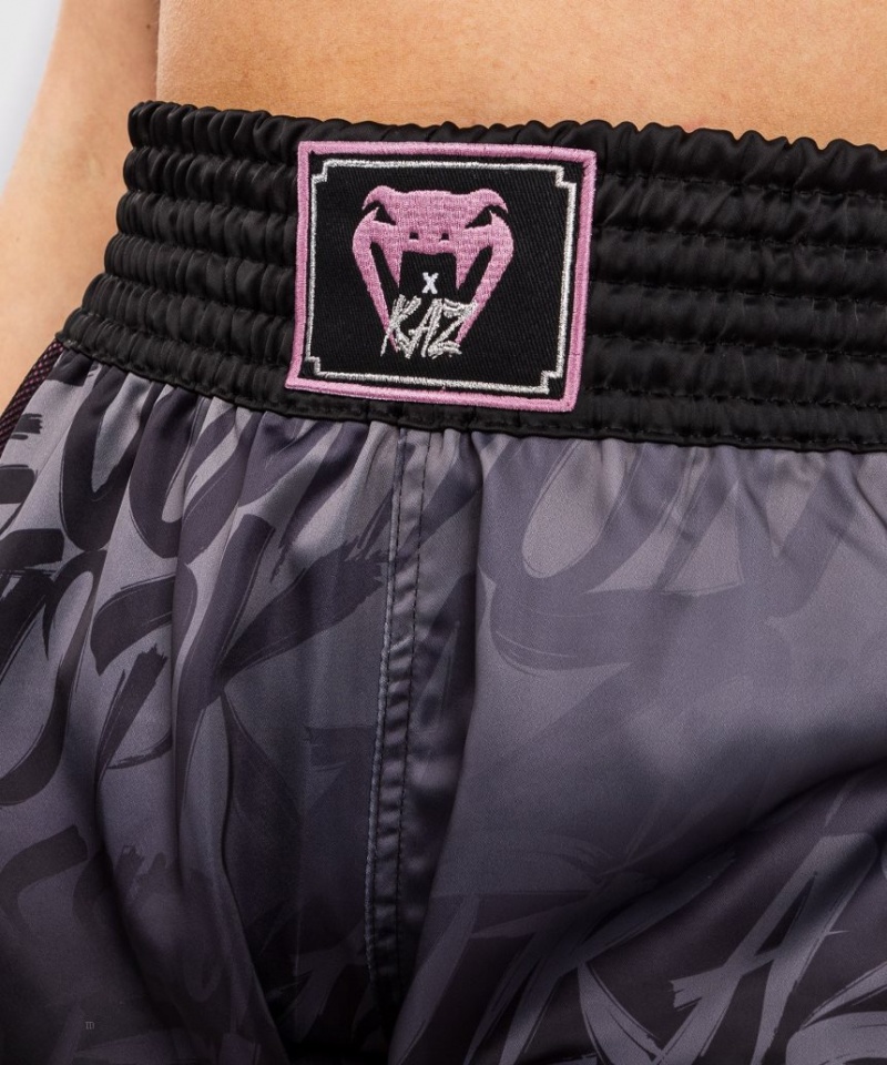 Short Venum x Kaz Muay Thai Boxing Femme Noir  | MYP-4136745