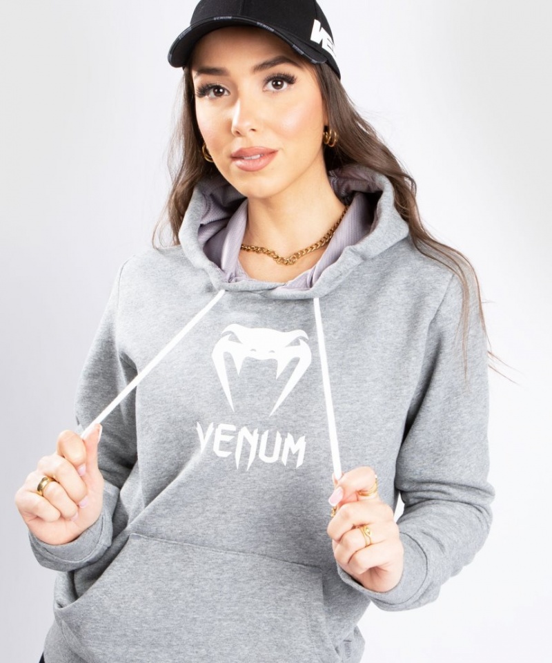 Sweat a Capuche Venum Classiche Femme Grise Clair  | HJK-0254825