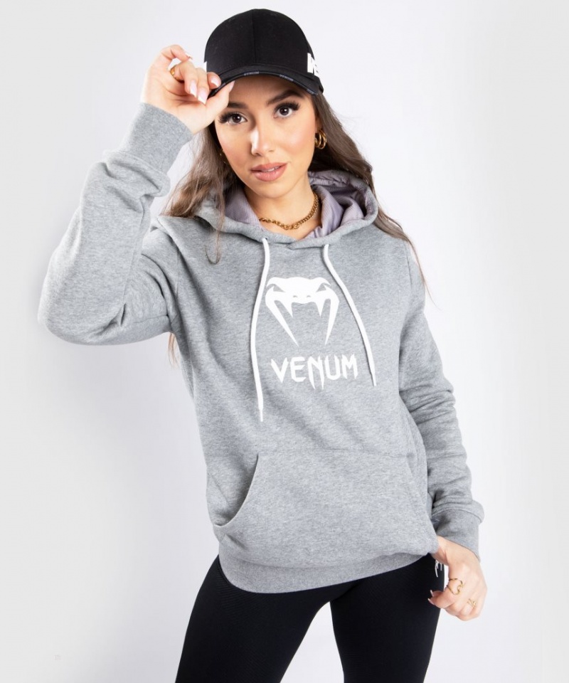 Sweat a Capuche Venum Classiche Femme Grise Clair  | HJK-0254825