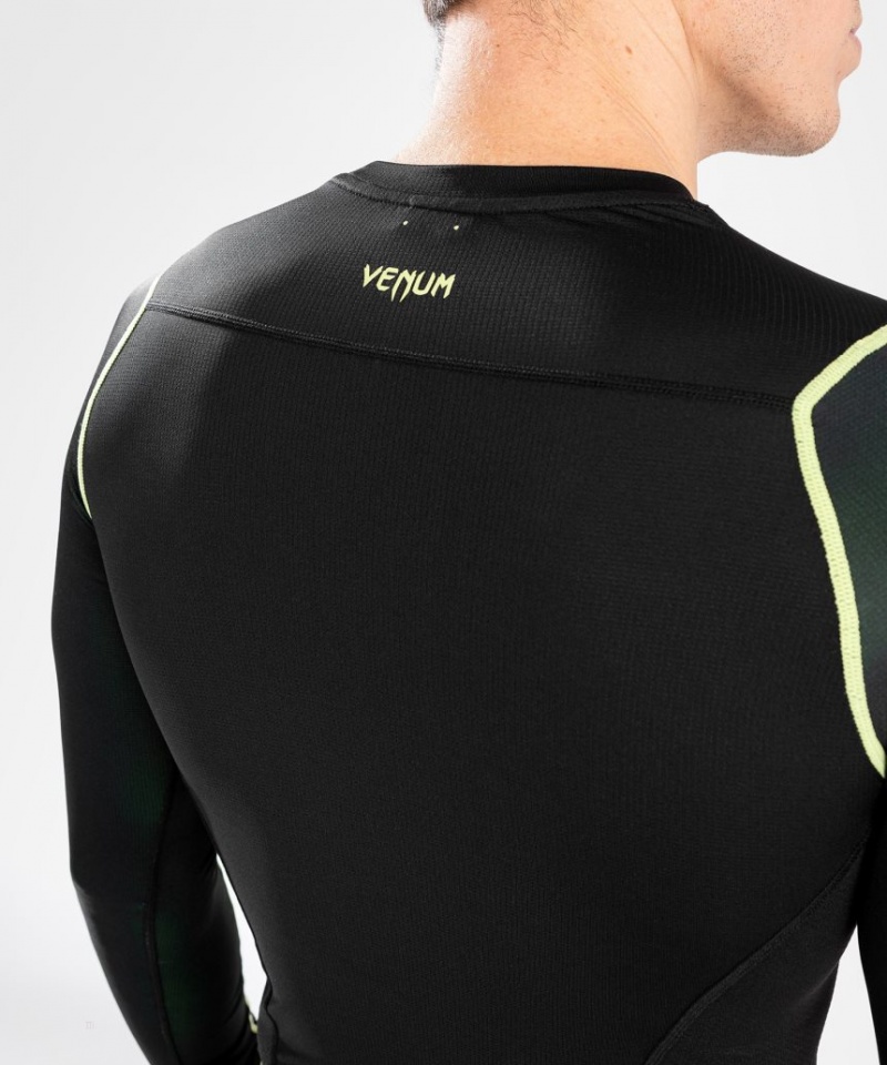 T Shirts Venum Fusion 2.0 Rashguard long sleeves Homme Noir Jaune  | XLK-8729150