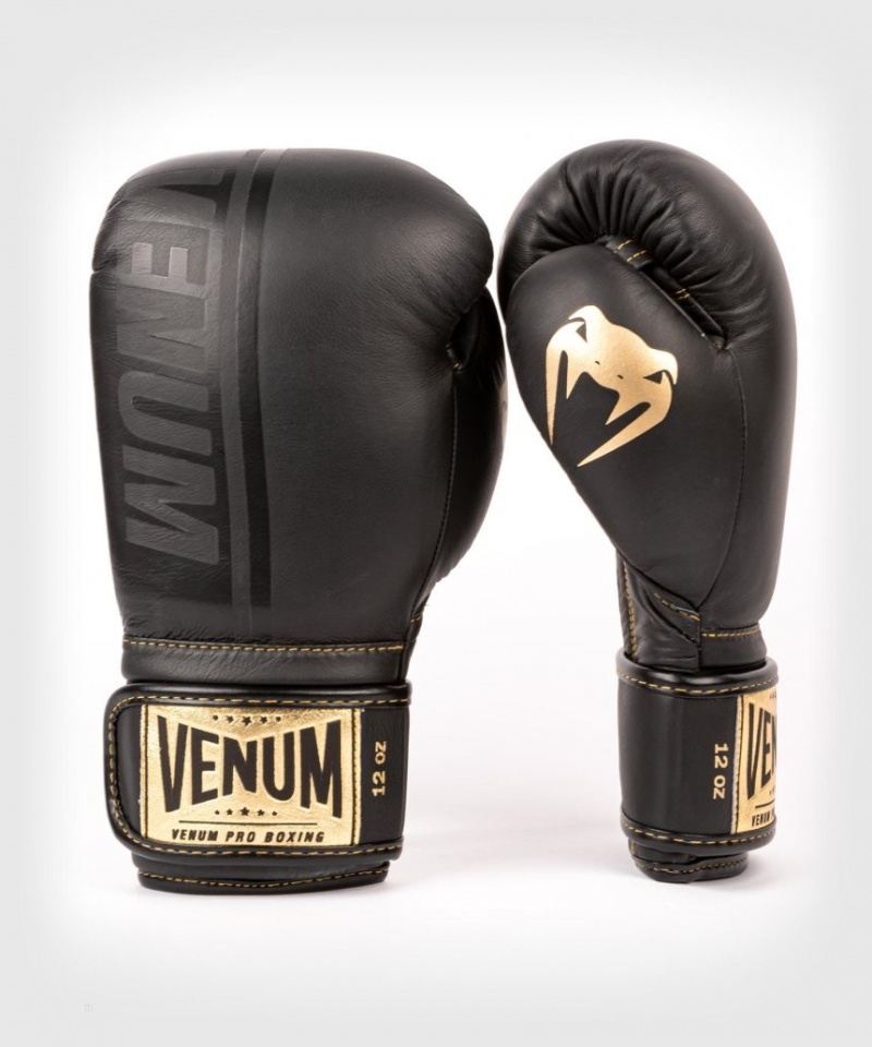 Gants De Boxe Venum Shield Pro Velcro Noir Doré  | YRM-0400504