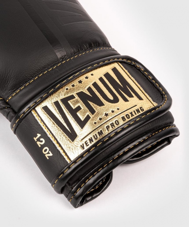 Gants De Boxe Venum Shield Pro Velcro Noir Doré  | YRM-0400504