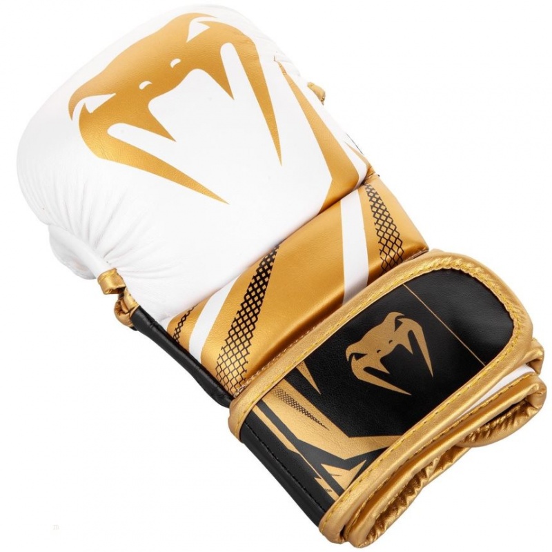 Gants D'entra?nement Venum Sparring Gloves Challenger 3.0 MMA Blanche Noir Doré  | VTI-3606932