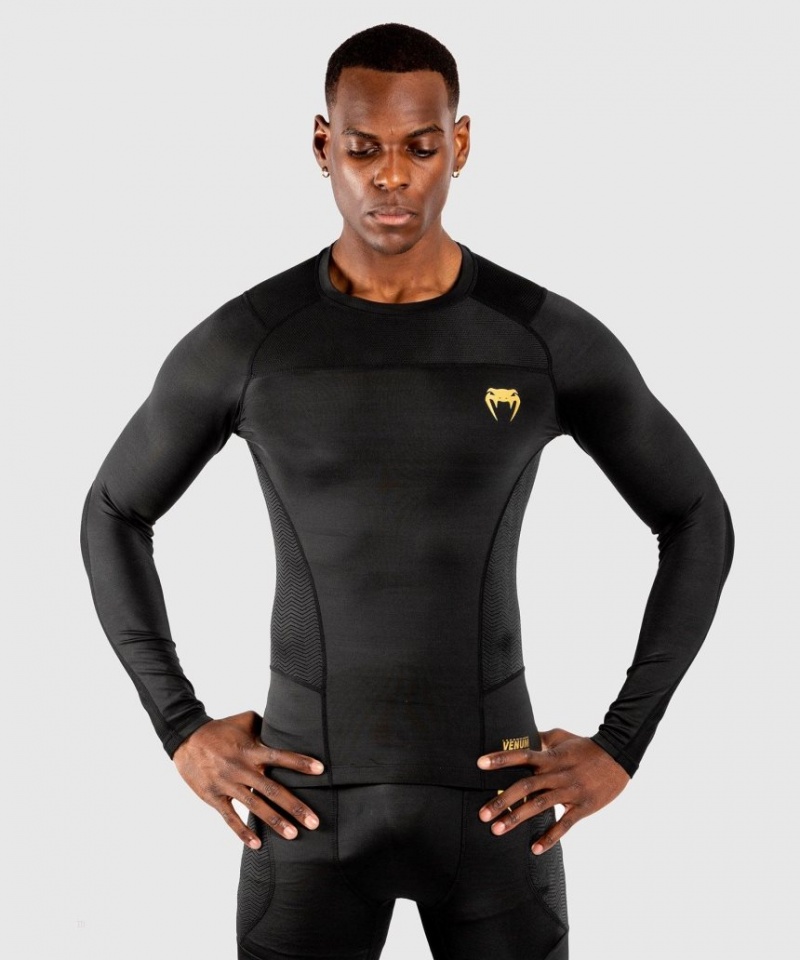 T Shirts Venum G-Fit Rashguard Long Sleeves Homme Noir Doré  | EOX-1891269