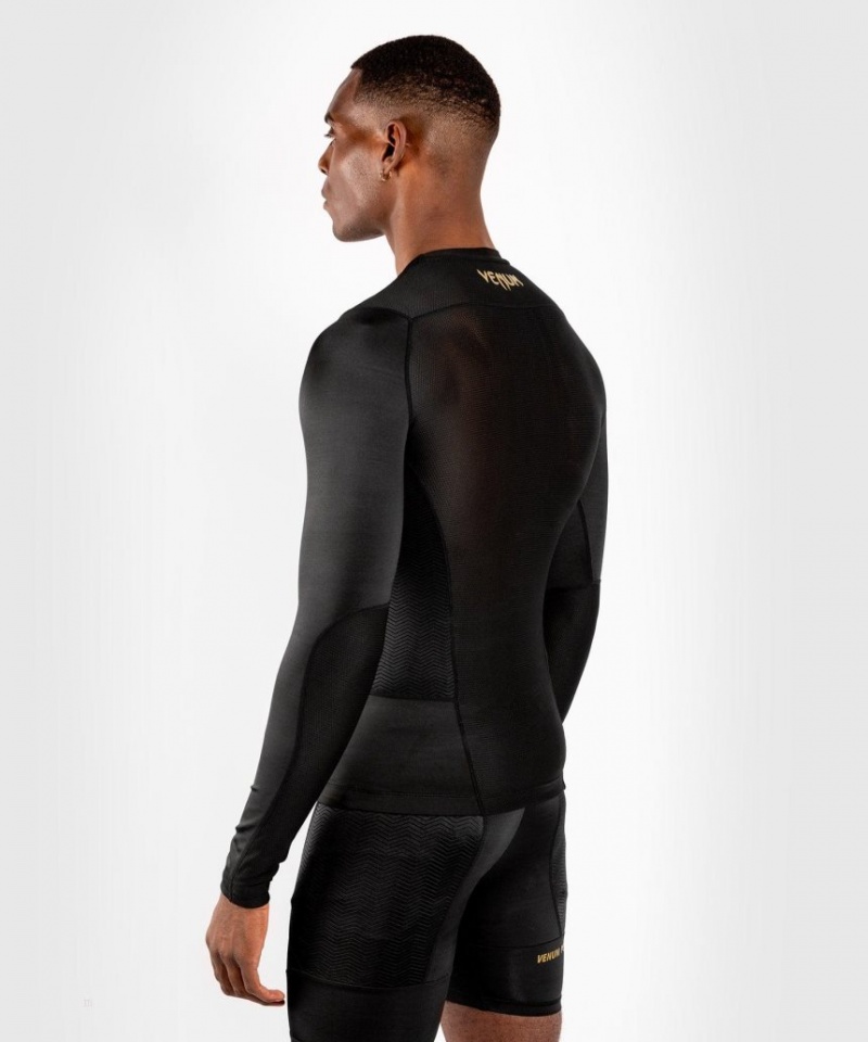 T Shirts Venum G-Fit Rashguard Long Sleeves Homme Noir Doré  | EOX-1891269