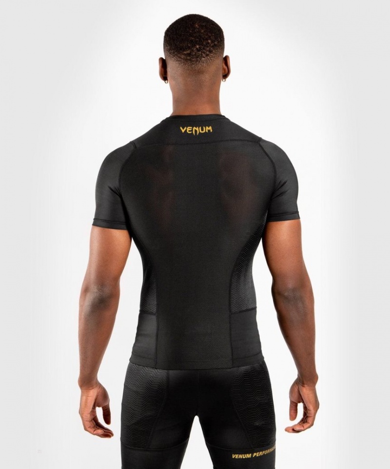 T Shirts Venum G-Fit Rashguard short sleeves Homme Noir Doré  | YEY-3536519