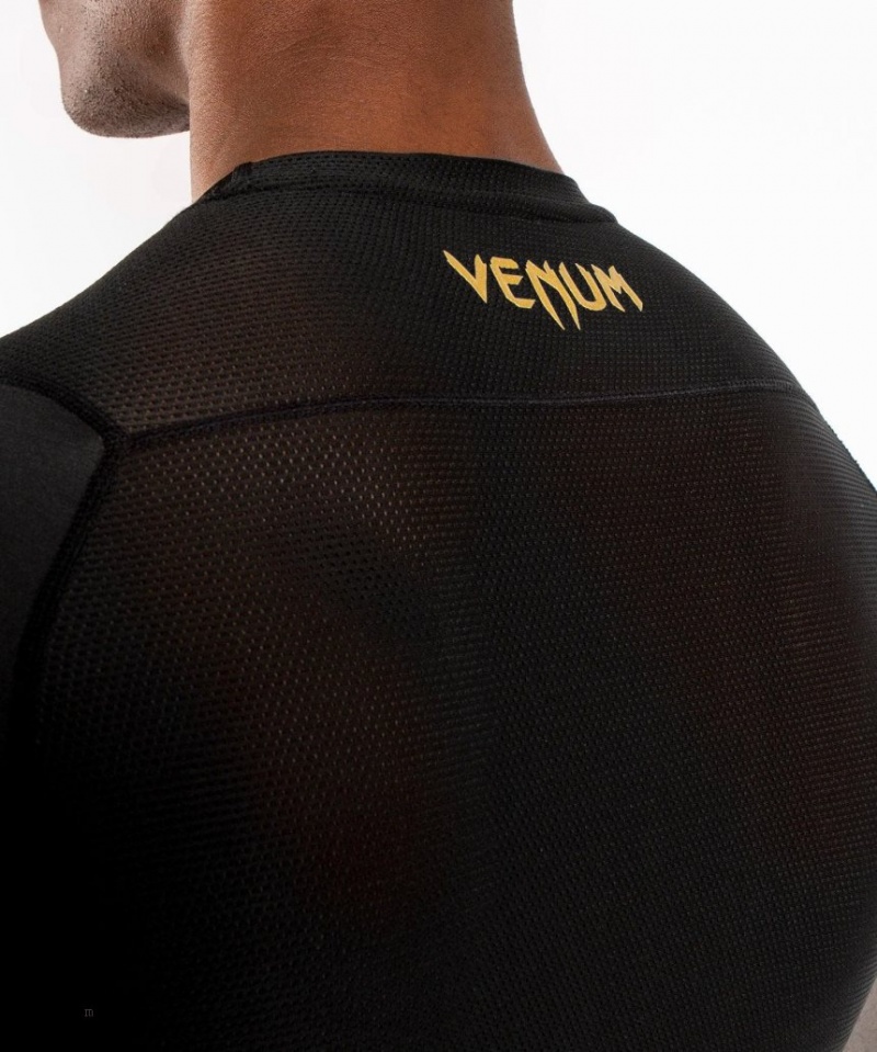 T Shirts Venum G-Fit Rashguard short sleeves Homme Noir Doré  | YEY-3536519