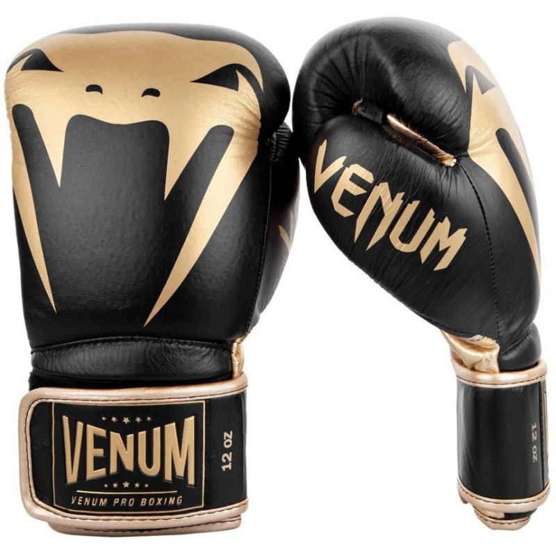 Gants De Boxe Venum Giant 2.0 Pro Velcro Noir Doré  | TEB-0319171