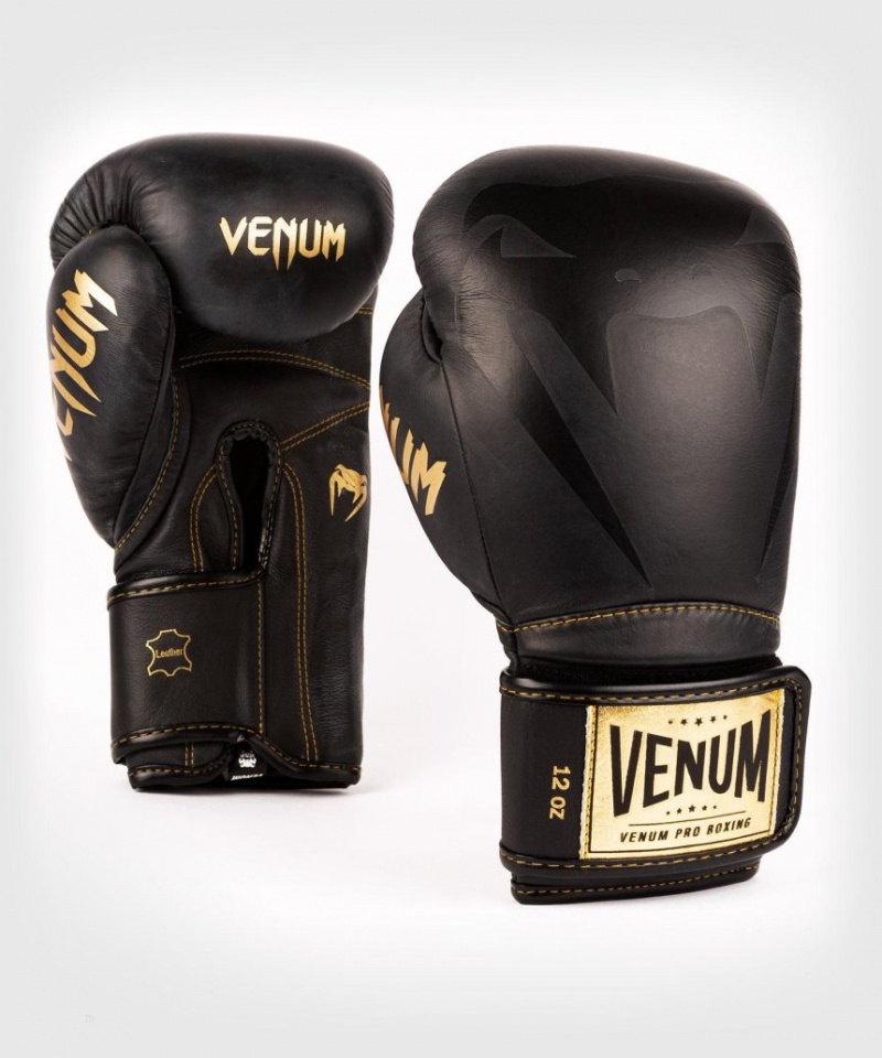 Gants De Boxe Venum Giant 2.0 Pro Velcro Noir Noir Doré  | HXL-2768930