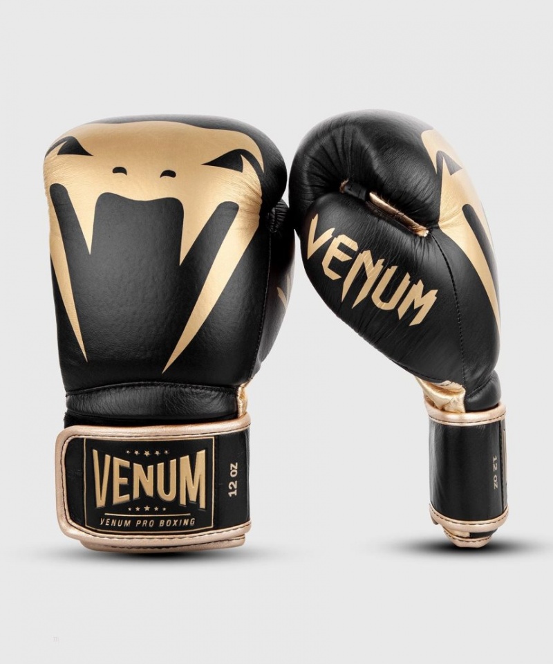 Gants De Boxe Venum Giant 2.0 Pro Velcro Noir Doré  | TEB-0319171