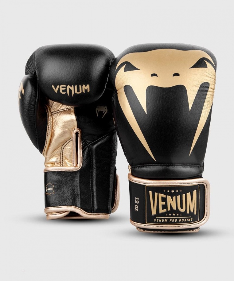 Gants De Boxe Venum Giant 2.0 Pro Velcro Noir Doré  | TEB-0319171