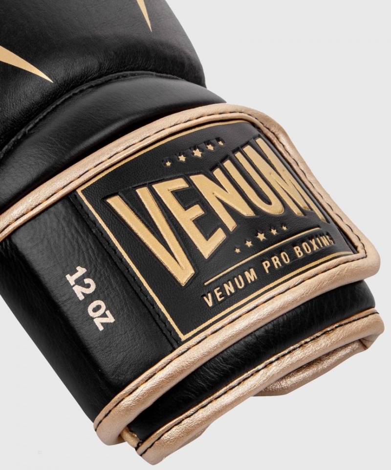 Gants De Boxe Venum Giant 2.0 Pro Velcro Noir Doré  | TEB-0319171