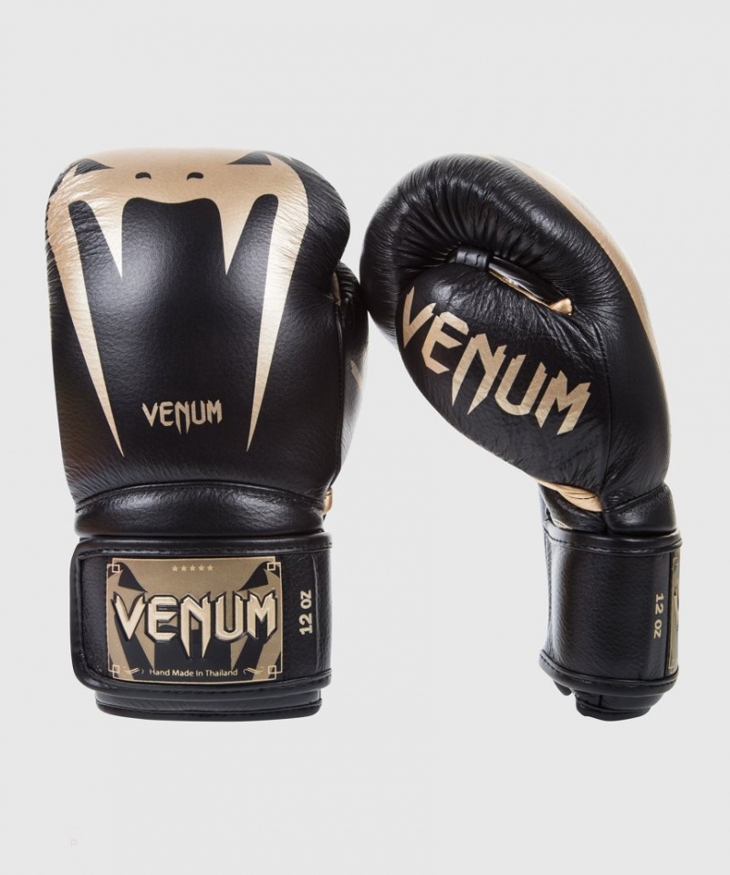 Gants De Boxe Venum Giant 3.0 Nappa Cuir Noir Doré  | CHC-7669320