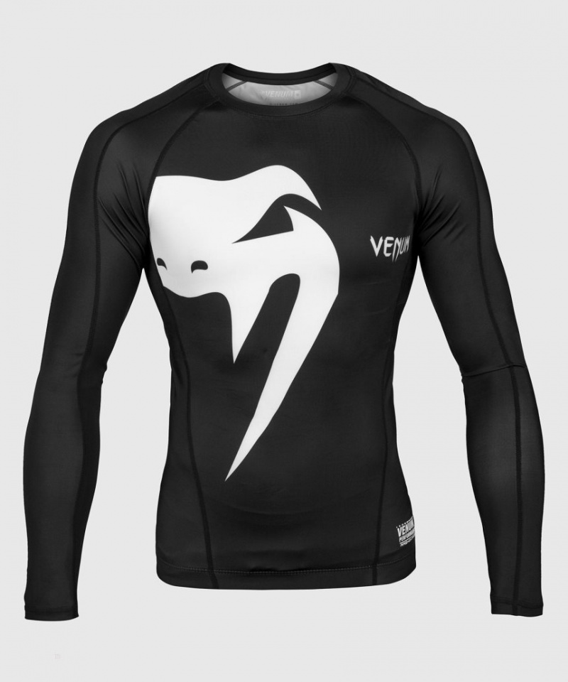 T Shirts Venum Giant Rashguard Long Sleeves Homme Noir  | TEF-7116248