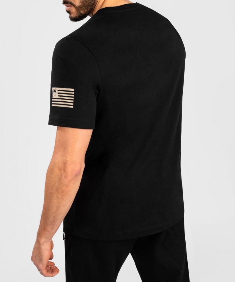 T Shirts Venum GIANT USA T-SHIRT Regular Fit Homme Noir  | JIK-9875657