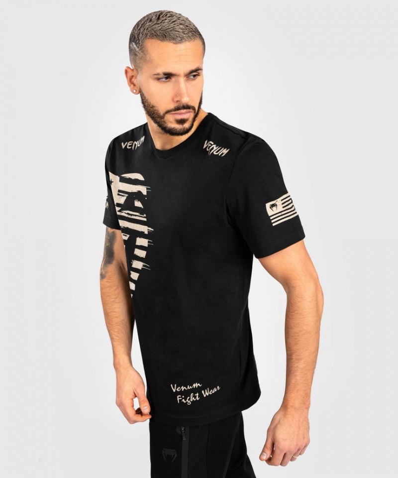 T Shirts Venum GIANT USA T-SHIRT Regular Fit Homme Noir  | JIK-9875657