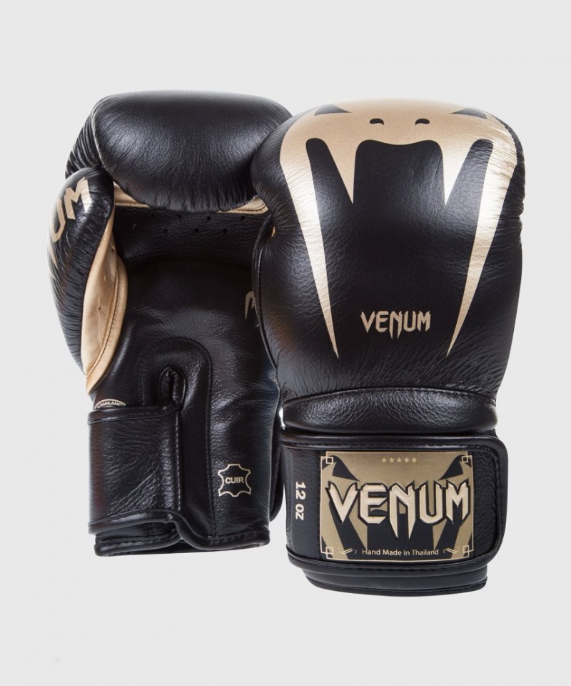 Gants De Boxe Venum Giant 3.0 Nappa Cuir Noir Doré  | CHC-7669320