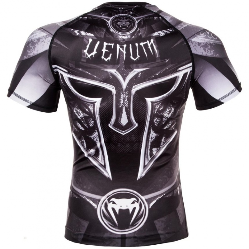 T Shirts Venum Gladiator 3.0 Rashguard Homme Noir Blanche  | FBI-8477957