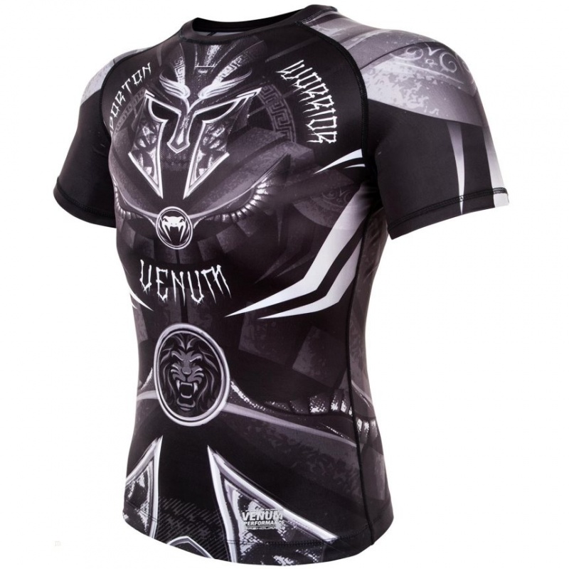 T Shirts Venum Gladiator 3.0 Rashguard Homme Noir Blanche  | FBI-8477957