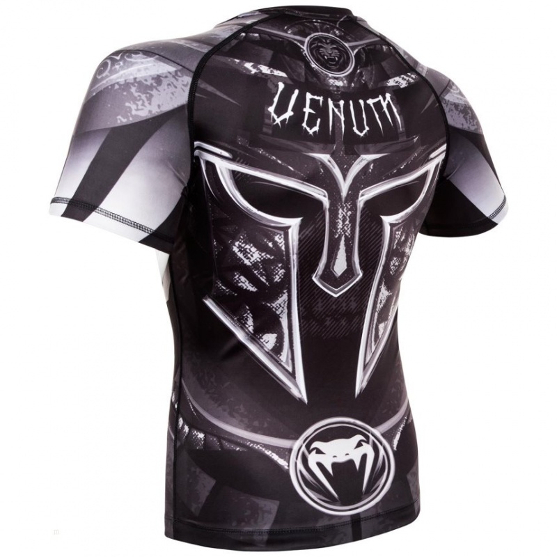 T Shirts Venum Gladiator 3.0 Rashguard Homme Noir Blanche  | FBI-8477957