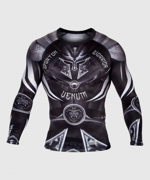 T Shirts Venum Gladiator 3.0 Rashguard Long Sleeves Homme Noir Blanche  | DWH-4108987