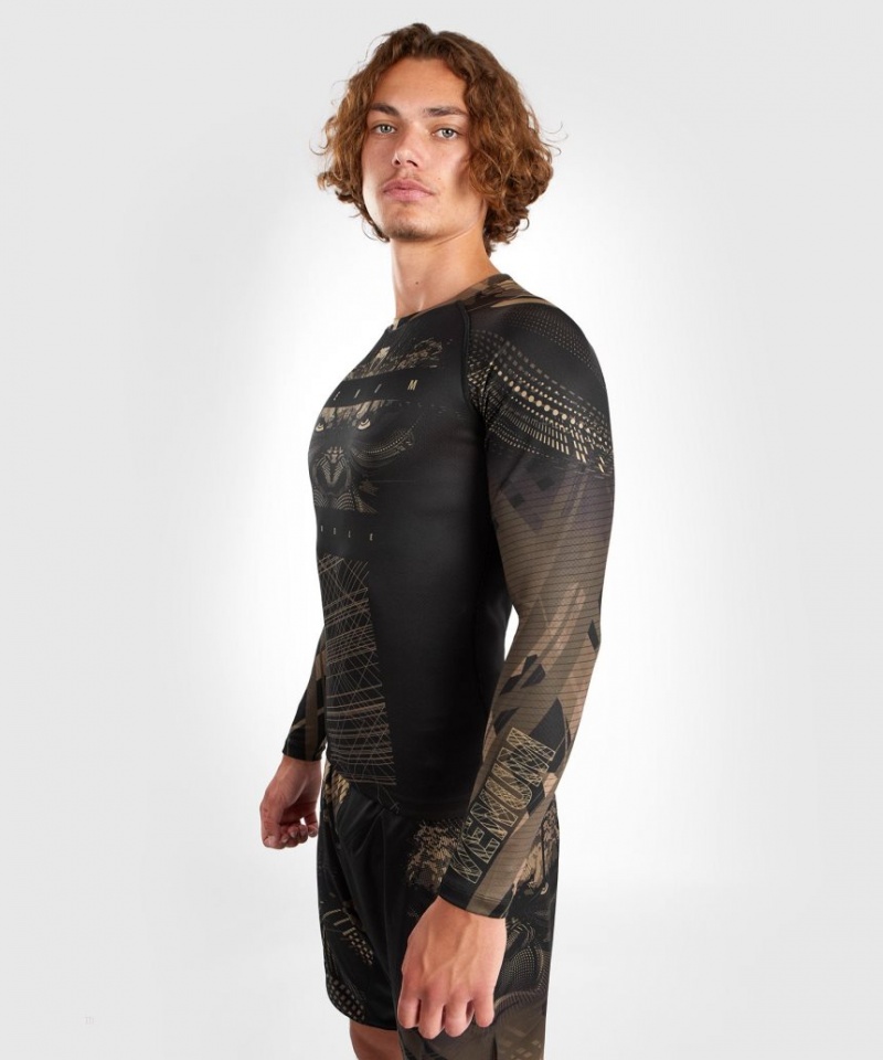 T Shirts Venum Gorilla Jungle Rashguard Long Sleeves Homme Noir Marron  | NXJ-4132247