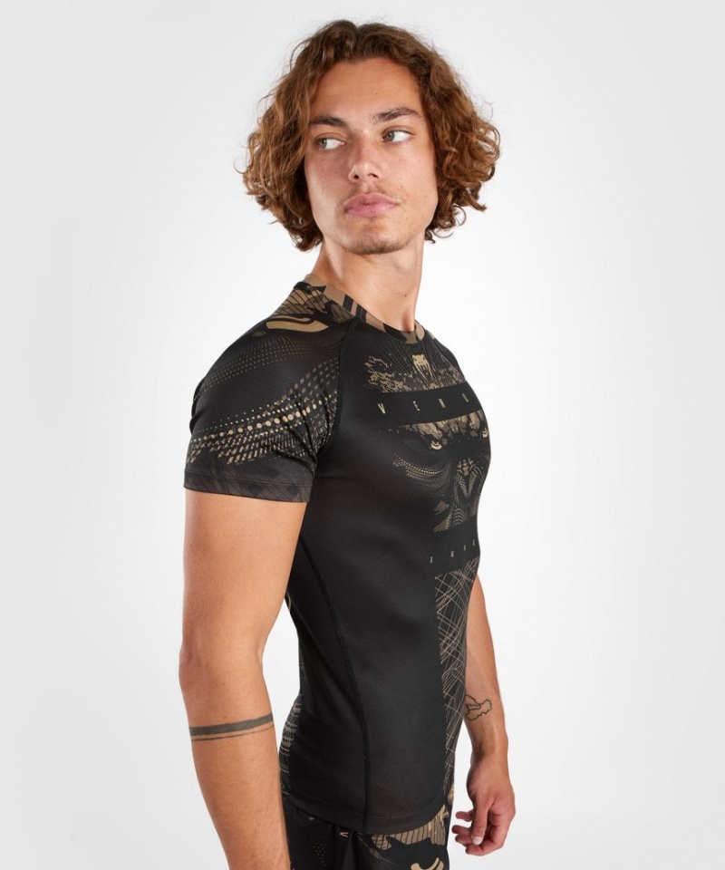 T Shirts Venum Gorilla Jungle Rashguard Corta Sleeves Homme Noir Marron  | MIP-9713698