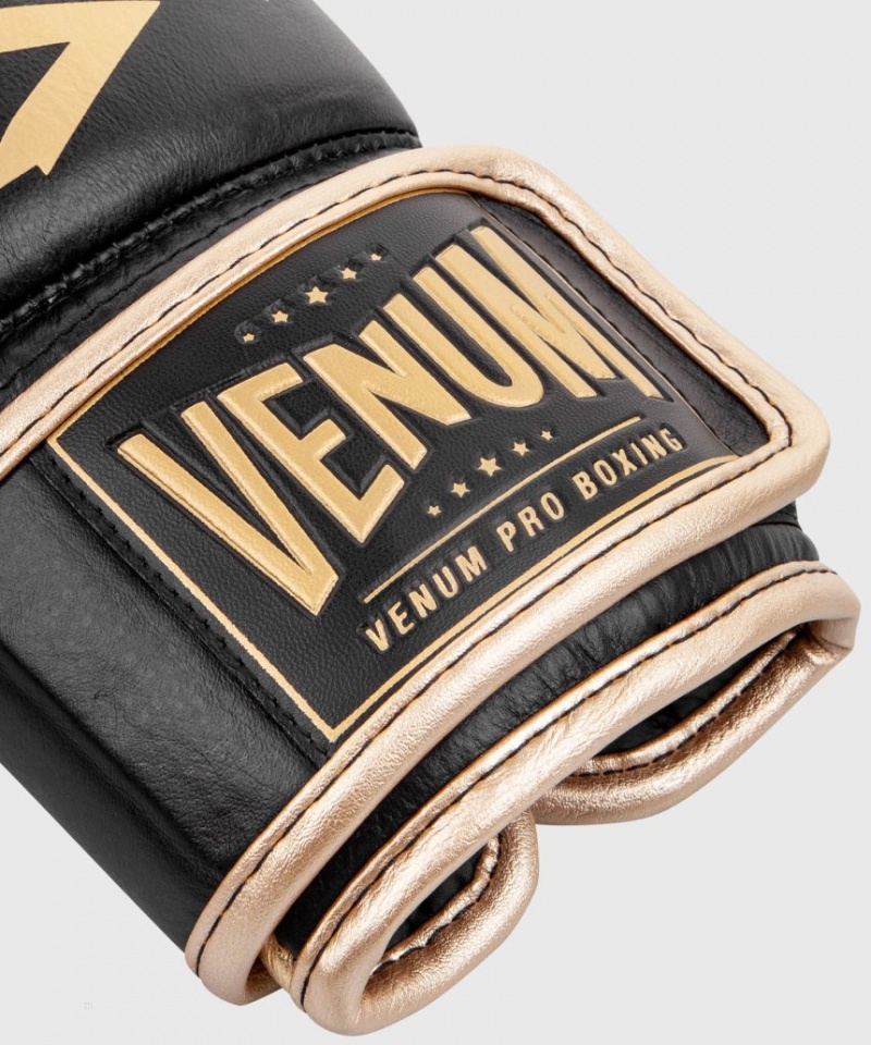 Gants De Boxe Venum Hammer Pro Velcro Noir Doré  | VPD-2697568