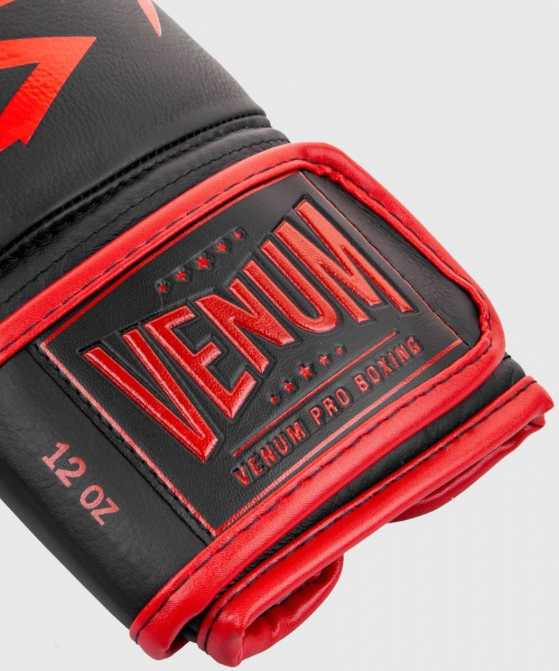 Gants De Boxe Venum Hammer Pro Velcro Noir Rouge  | LGJ-4408445