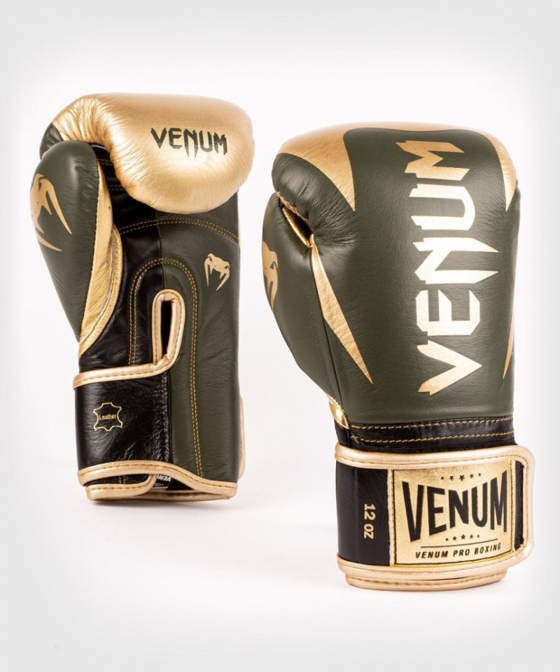 Gants De Boxe Venum Hammer Pro Velcro Kaki Doré  | XGI-1014467