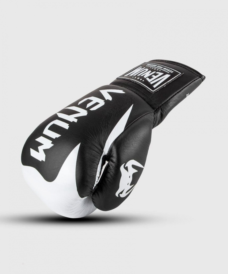 Gants De Boxe Venum Hammer Pro With Laces Noir Blanche  | QYE-7170045