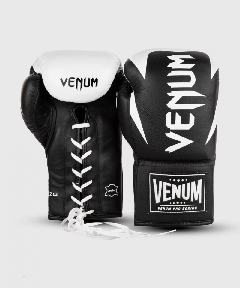 Gants De Boxe Venum Hammer Pro With Laces Noir Blanche  | QYE-7170045