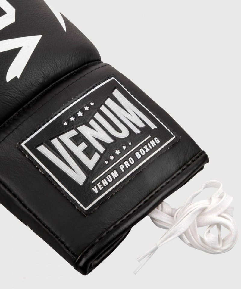 Gants De Boxe Venum Hammer Pro With Laces Noir Blanche  | QYE-7170045