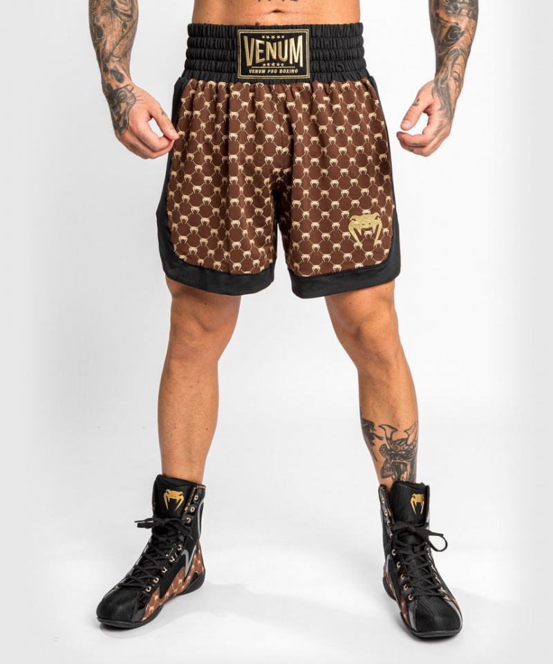 Short Venum Monogram Boxing Homme Noir Marron  | RFA-7082030