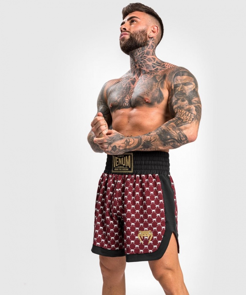 Short Venum Monogram Boxing Homme Noir Bordeaux  | QDE-5875509