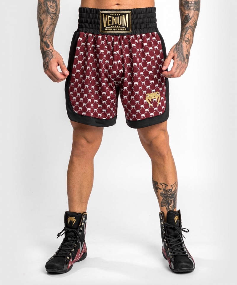 Short Venum Monogram Boxing Homme Noir Bordeaux  | QDE-5875509