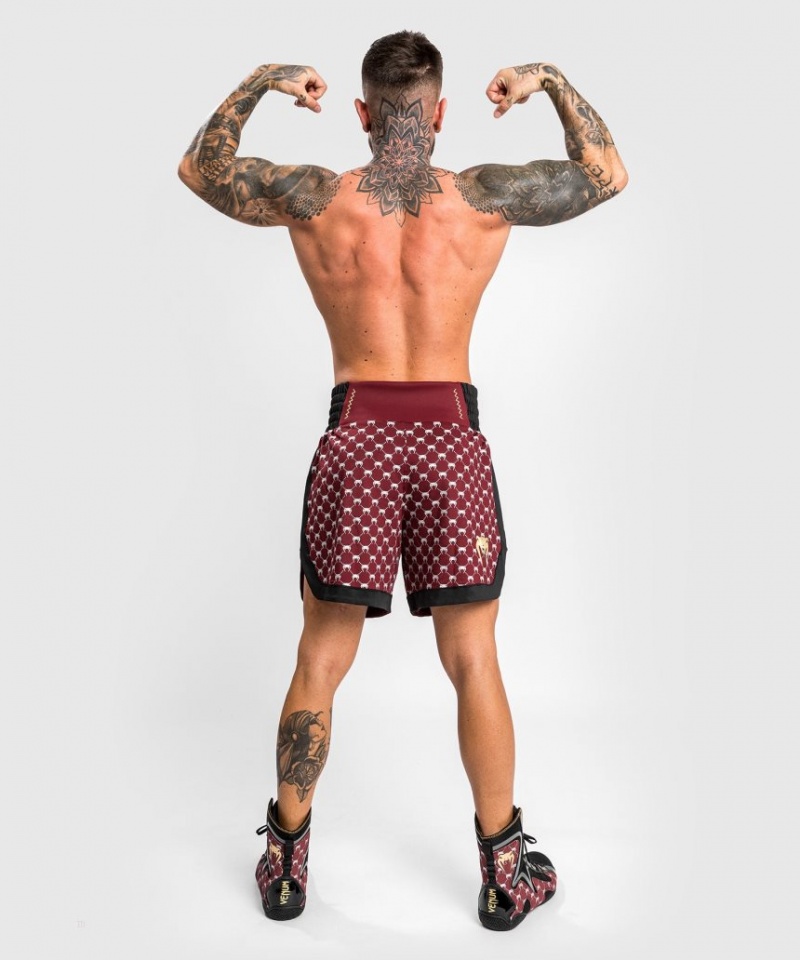 Short Venum Monogram Boxing Homme Noir Bordeaux  | QDE-5875509