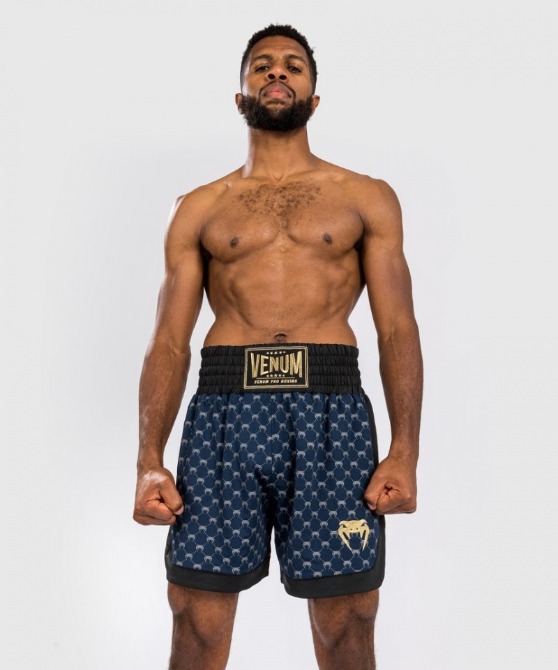 Short Venum Monogram Boxing Homme Noir Bleu Marine Bleu  | UCY-4453283