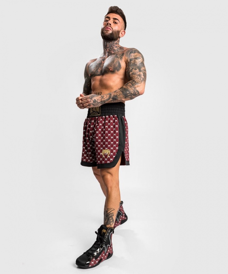 Short Venum Monogram Boxing Homme Noir Bordeaux  | QDE-5875509