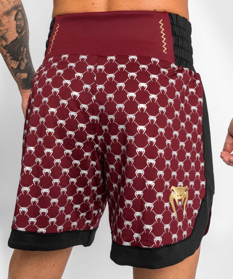 Short Venum Monogram Boxing Homme Noir Bordeaux  | QDE-5875509