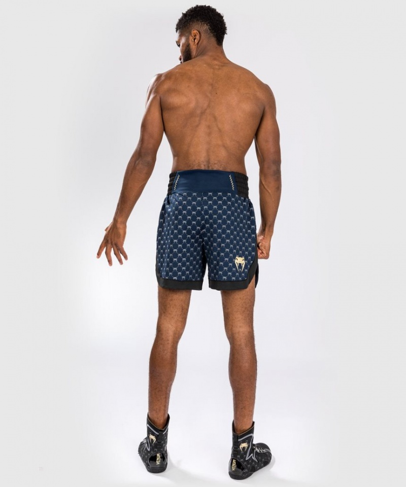 Short Venum Monogram Boxing Homme Noir Bleu Marine Bleu  | UCY-4453283