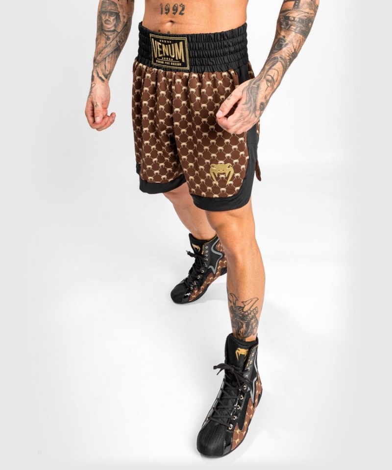 Short Venum Monogram Boxing Homme Noir Marron  | RFA-7082030