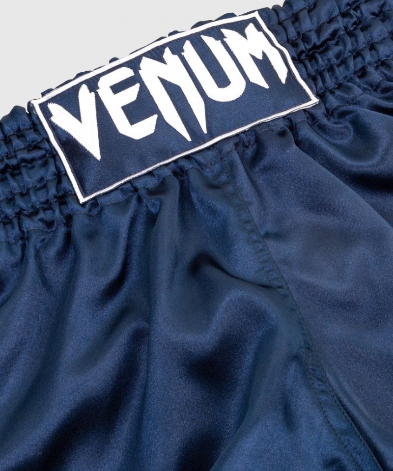 Short Venum Muay Thai Boxing Classiche Homme Bleu Marine Bleu Blanche  | YXJ-7160493