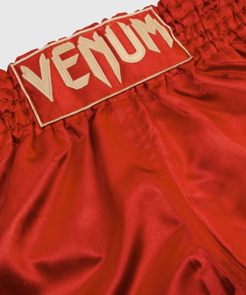 Short Venum Muay Thai Boxing Classiche Homme Bordeaux Doré  | ENH-8435455