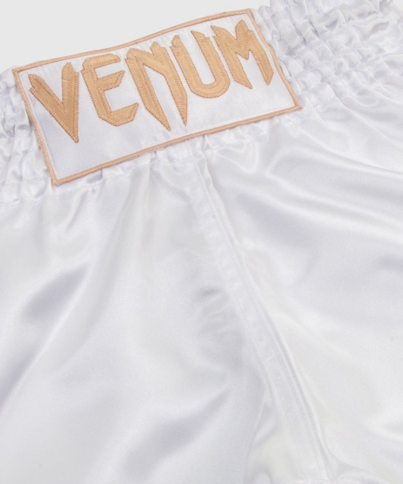 Short Venum Muay Thai Boxing Classiche Homme Blanche Doré  | NFM-7904395