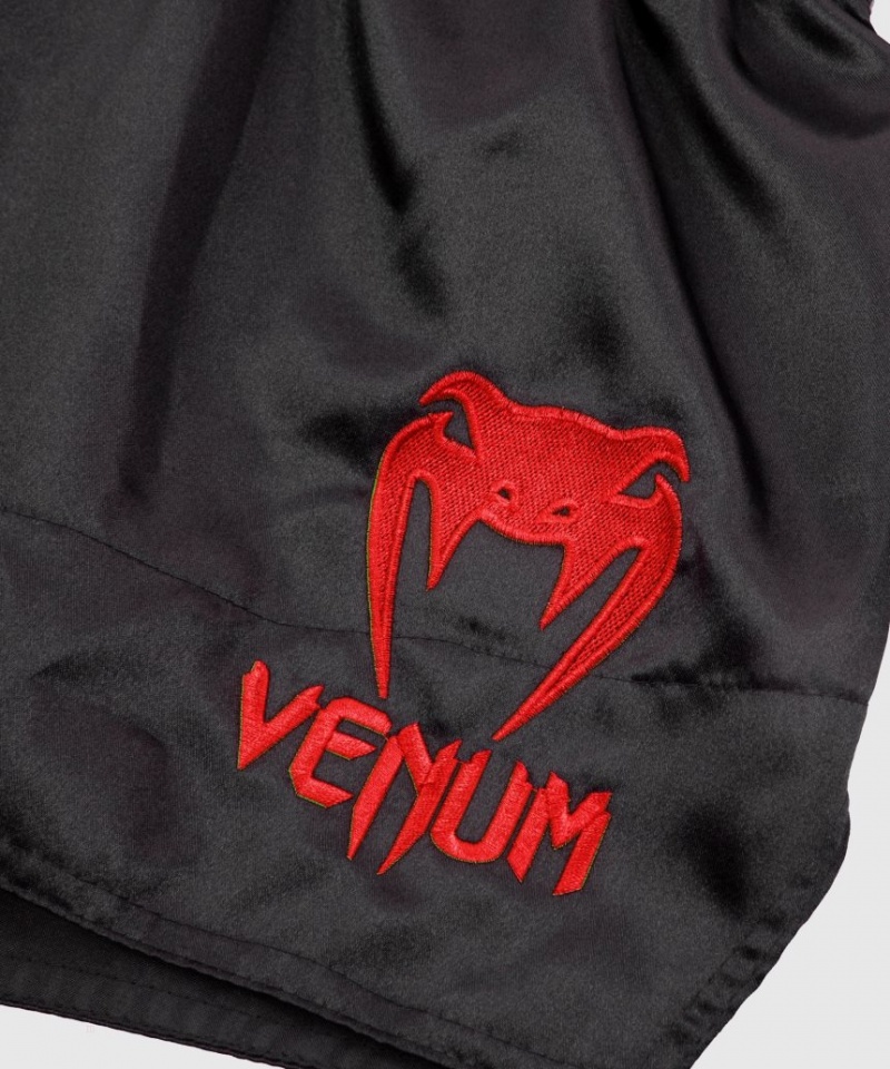 Short Venum Muay Thai Boxing Classiche Femme Noir Rouge  | YML-9784548