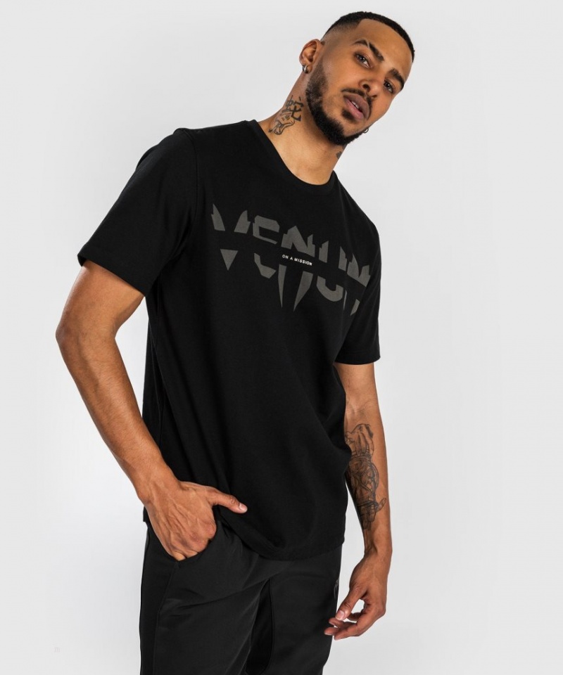 T Shirts Venum On Mission Regular Fit Homme Noir  | YGL-0890062