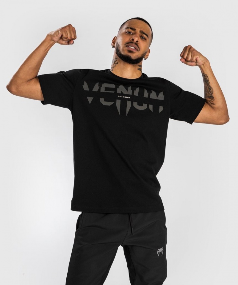 T Shirts Venum On Mission Regular Fit Homme Noir  | YGL-0890062