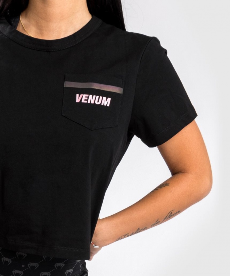 T Shirts Venum Pink Pocket Femme Noir Rose Doré  | XVB-9808517