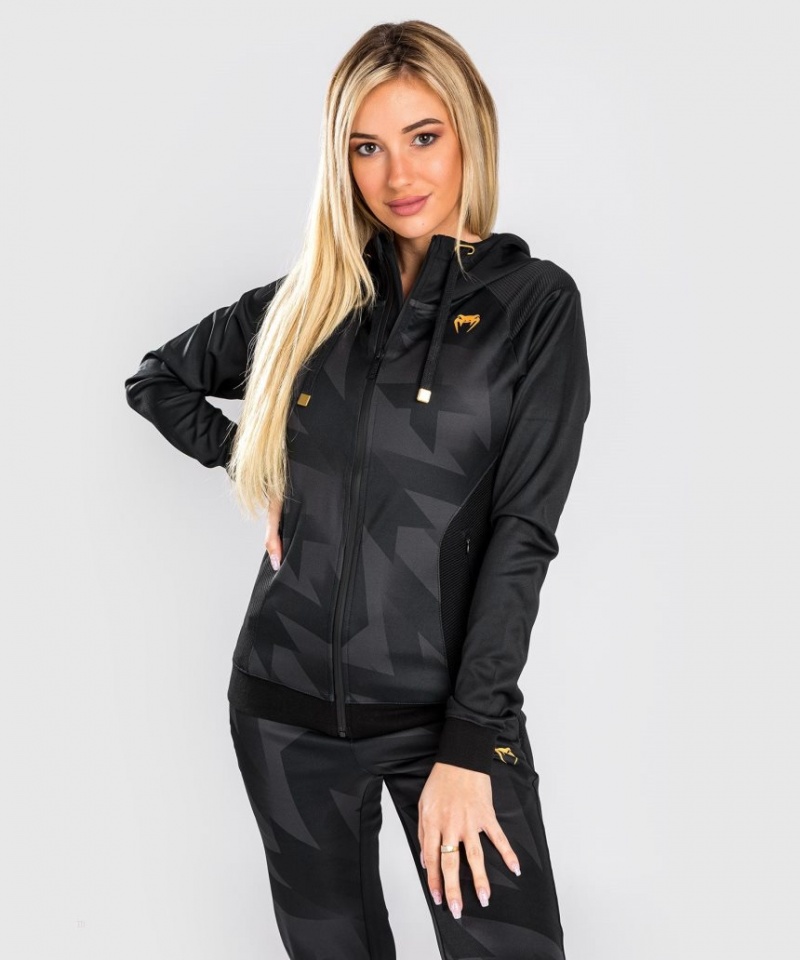 Sweat a Capuche Venum Razor Femme Noir Doré  | EYA-4945638